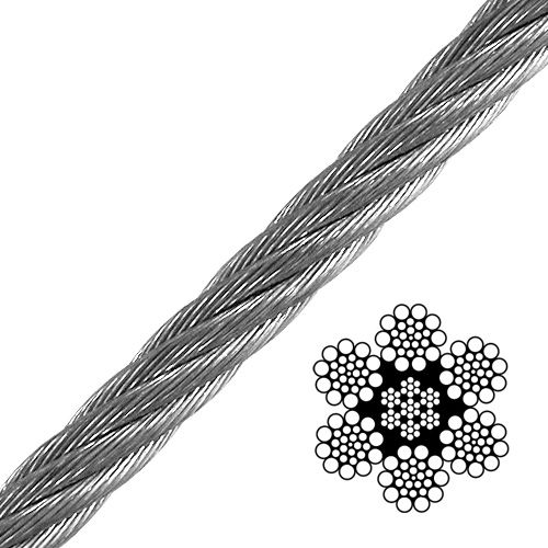 I need cable that I can run 30' and support 250lbs (more like 150-200lbs, just playing it safe) The total weight I need to support will be spaced evenly accross the 30' span. I can't have any flex or bow in the cable from supporting the weight. Can you point me in the right direction...