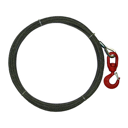 3/4" x 200 ft Wire Rope Winch Line - Swivel Hook - 58800 lbs Breaking Strength Questions & Answers