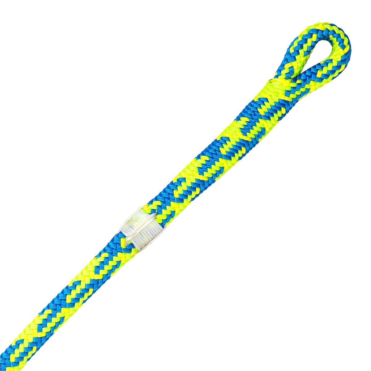 All Gear 7/16" (11.2 mm) x 150ft w/ Eye Blue Craze Arborist Rope | 5670 lbs Breaking Strength Questions & Answers