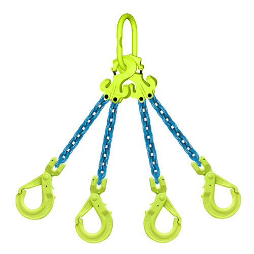 Gunnebo 1/2" x 20 ft TG4-GBK GrabiQ Adjustable 4-Leg Grade 100 Chain Sling - 39000 lbs WLL Questions & Answers