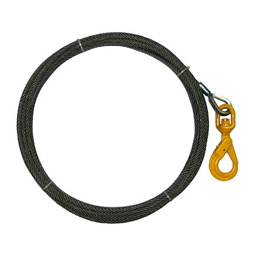 5/16" x 100 ft Wire Rope Winch Line - Self-Closing Swivel Hook - 10540 lbs Breaking Strength Questions & Answers