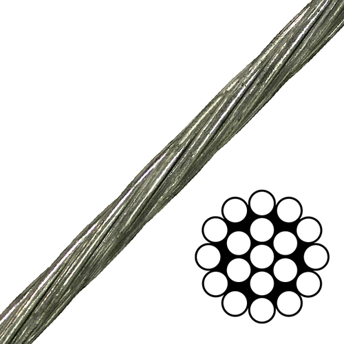 3/4" 1x19 EHS Galvanized Guy Strand Cable - 58300 lbs Breaking Strength Questions & Answers