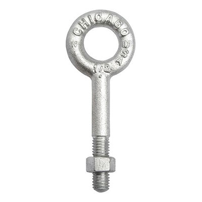 Chicago 1/4" x 2" Regular Eye Bolt - 500 lbs WLL Questions & Answers