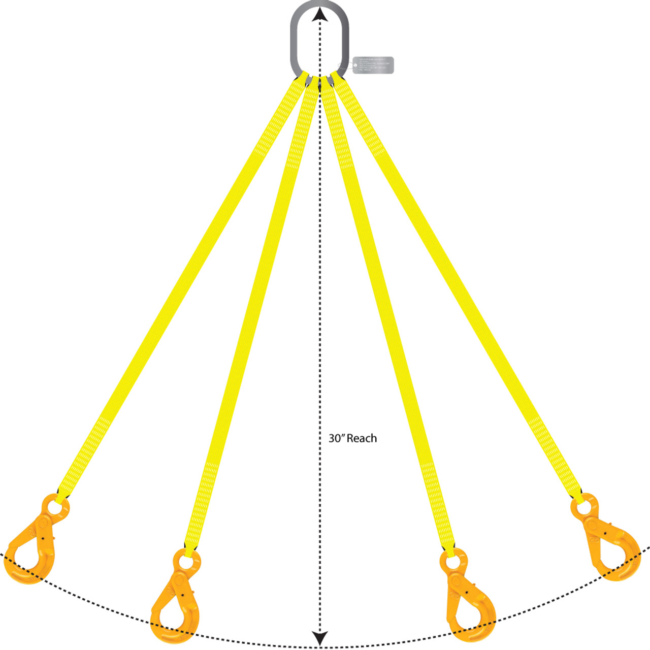 all-Grip 4-Way Tool Bag Web Sling - 4 Equal Legs - 30" Reach - #UST280013 Questions & Answers